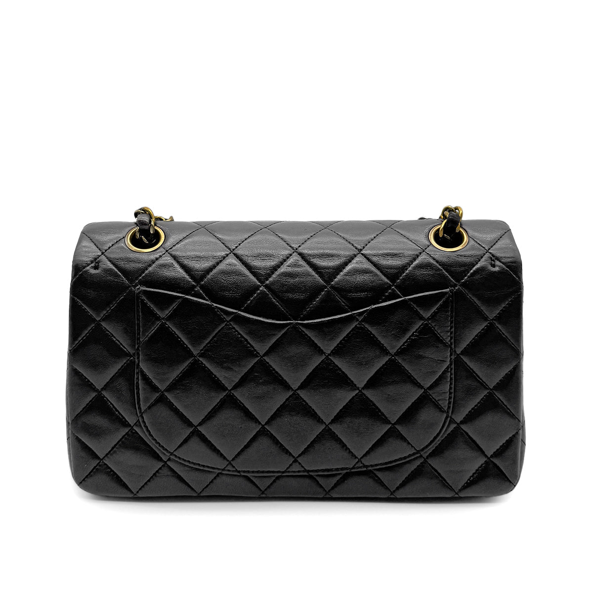 Luxury Promise Japan CHANEL VINTAGE CLASSIC FLAP SMALL CHAIN SHOULDER BAG BLACK LAMB SKIN 90266744
