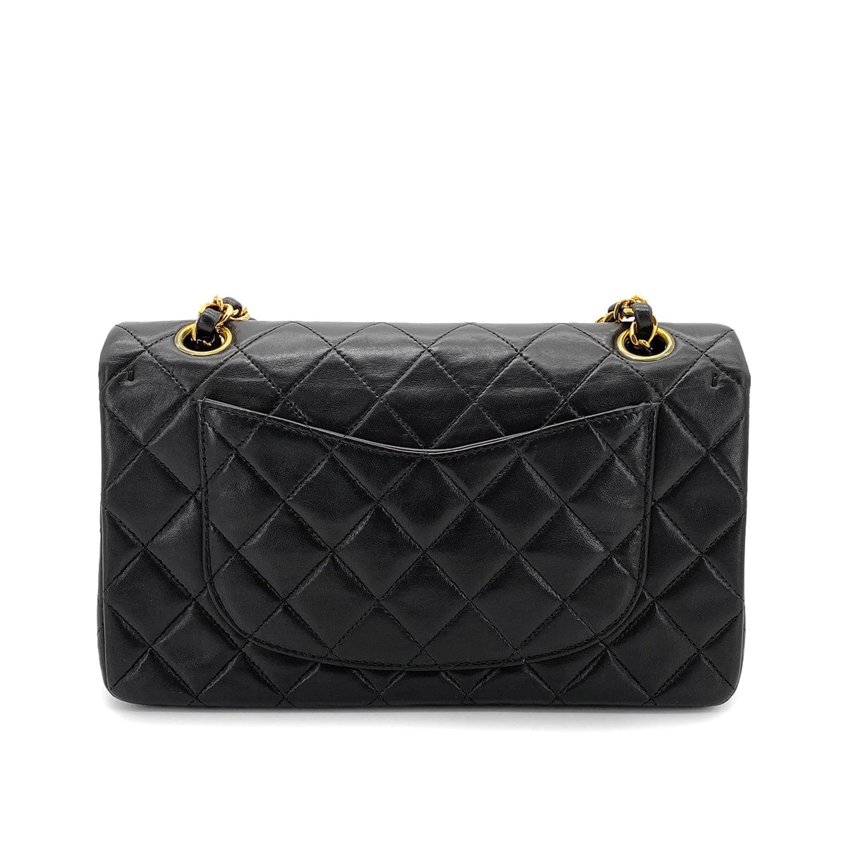 Luxury Promise Japan CHANEL VINTAGE CLASSIC FLAP SMALL CHAIN SHOULDER BAG BLACK LAMB SKIN 90273082