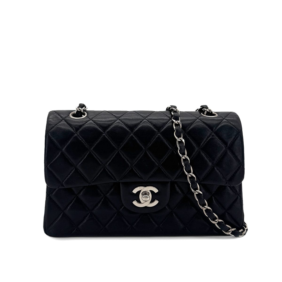 Luxury Promise Japan CHANEL VINTAGE CLASSIC FLAP SMALL CHAIN SHOULDER BAG BLACK LAMB SKIN 90284884