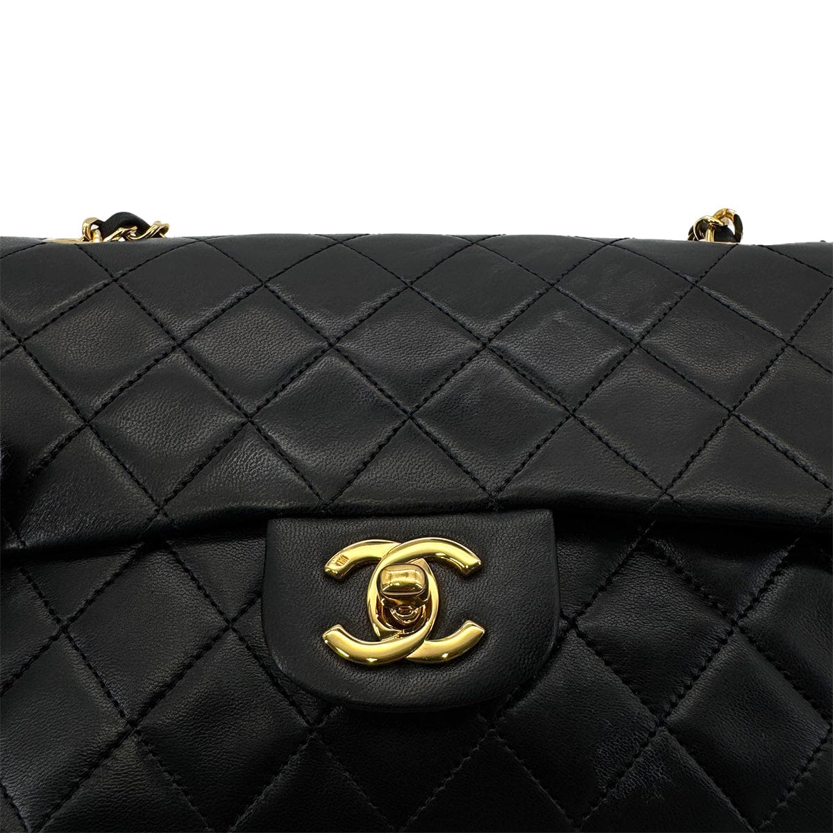 Luxury Promise Japan CHANEL VINTAGE CLASSIC FLAP SMALL CHAIN SHOULDER BAG BLACK LAMB SKIN 90285136