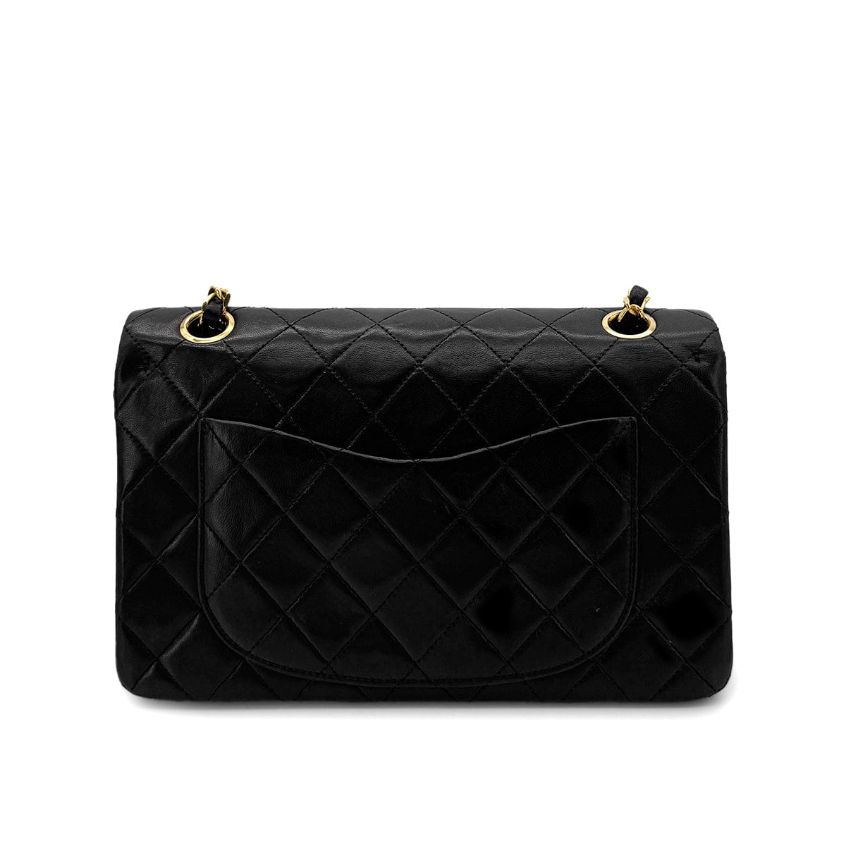 Luxury Promise Japan CHANEL VINTAGE CLASSIC FLAP SMALL CHAIN SHOULDER BAG BLACK LAMB SKIN 90285136