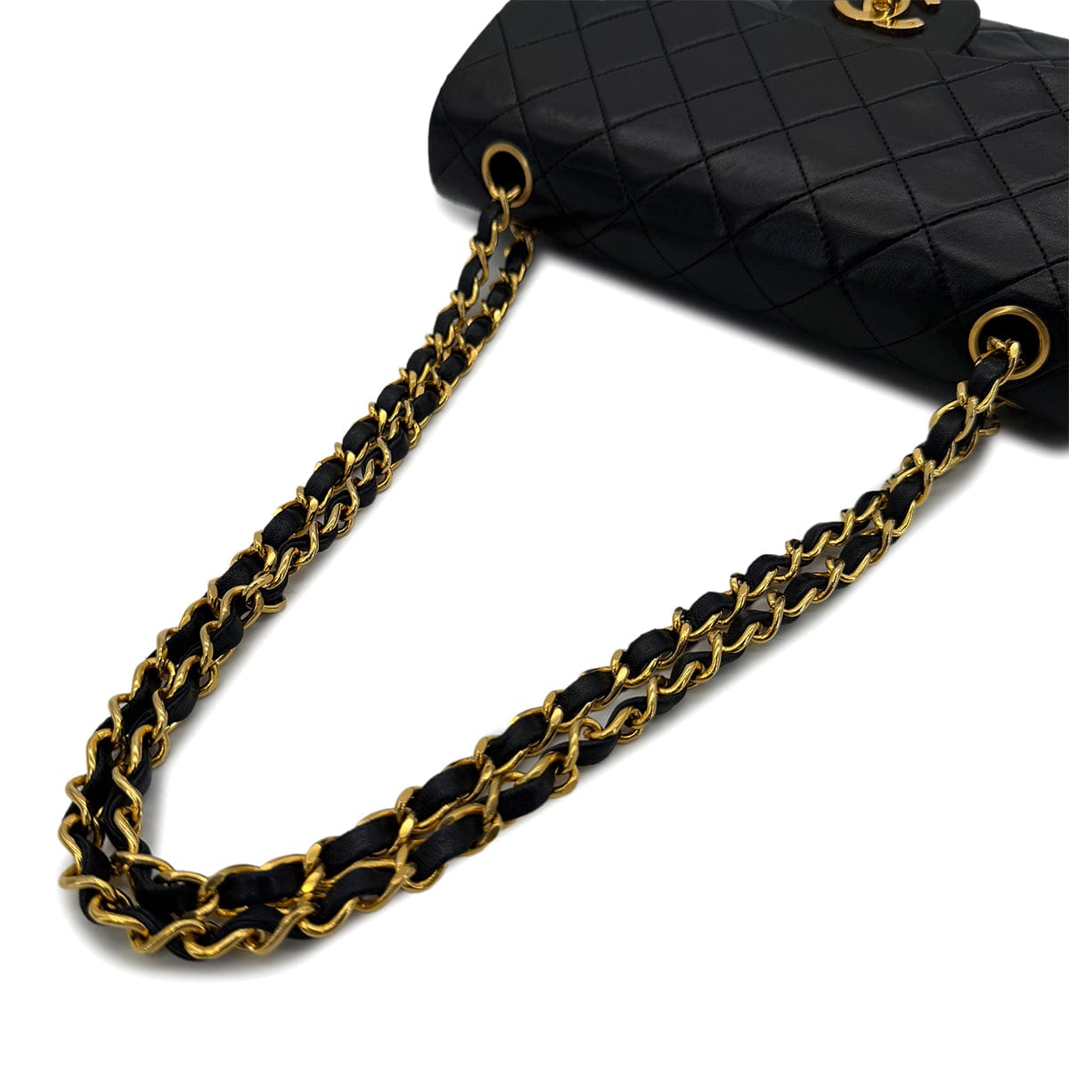 Luxury Promise Japan CHANEL VINTAGE CLASSIC FLAP SMALL CHAIN SHOULDER BAG BLACK LAMB SKIN 90287887