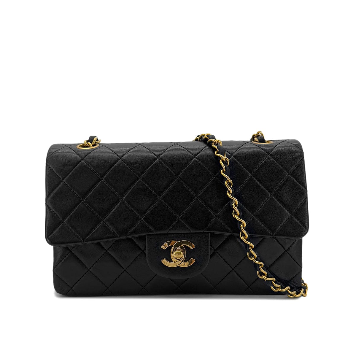 Luxury Promise Japan CHANEL VINTAGE CLASSIC FLAP SMALL CHAIN SHOULDER BAG BLACK LAMB SKIN 90287887