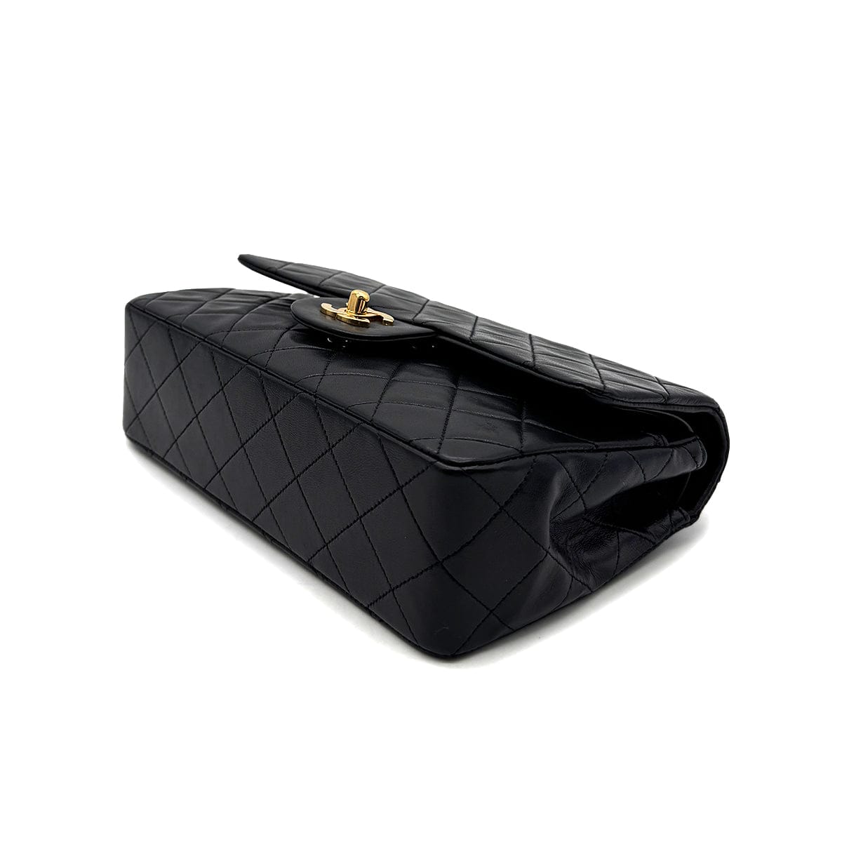 Luxury Promise Japan CHANEL VINTAGE CLASSIC FLAP SMALL CHAIN SHOULDER BAG BLACK LAMB SKIN 90305228