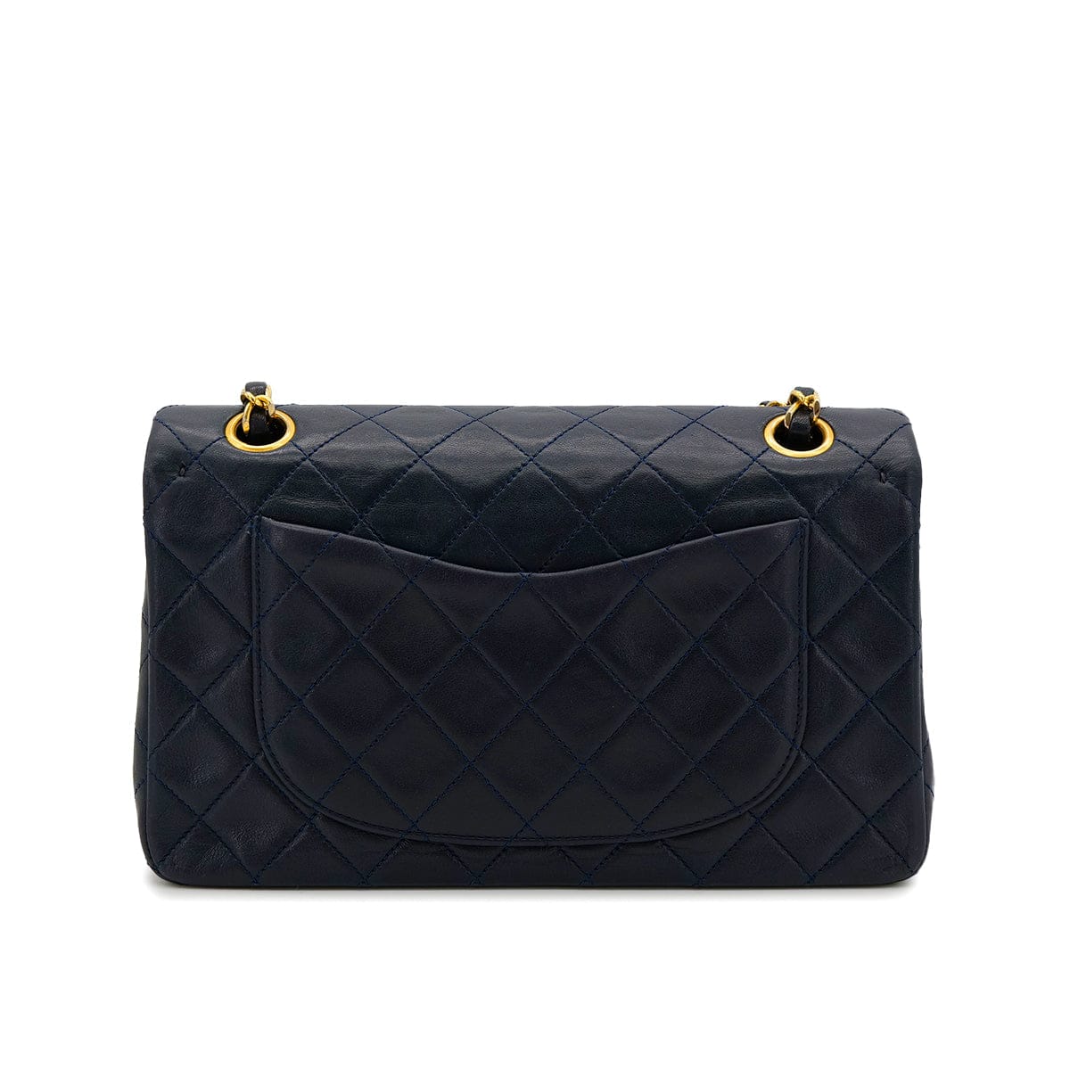Luxury Promise Japan CHANEL VINTAGE CLASSIC FLAP SMALL CHAIN SHOULDER BAG NAVY LAMB SKIN 90304774