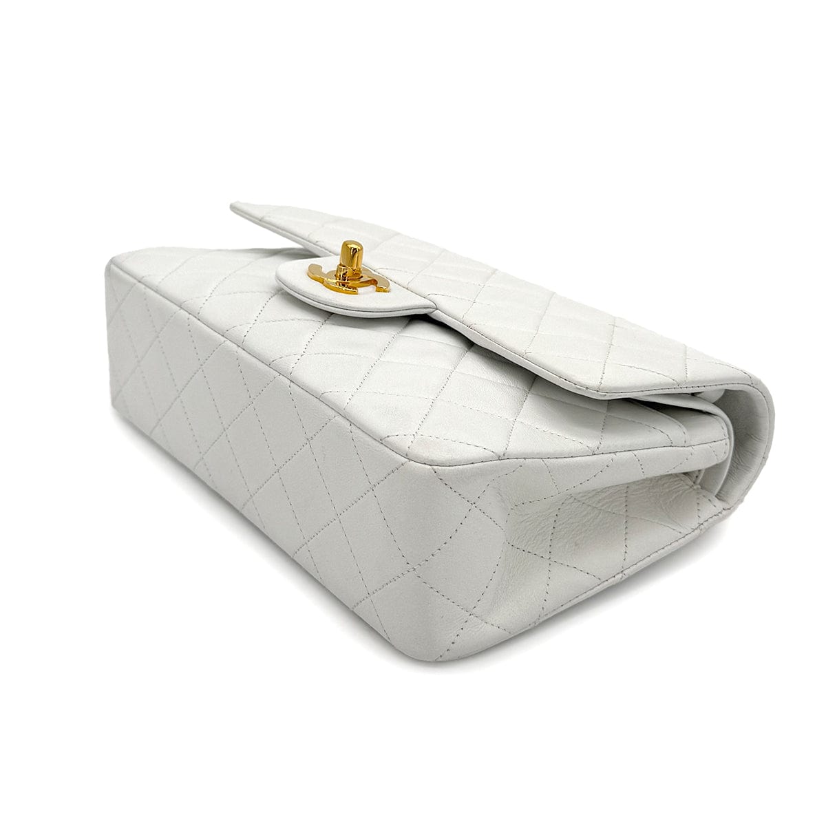 Luxury Promise Japan CHANEL VINTAGE CLASSIC FLAP SMALL CHAIN SHOULDER BAG WHITE LAMB SKIN 90273079