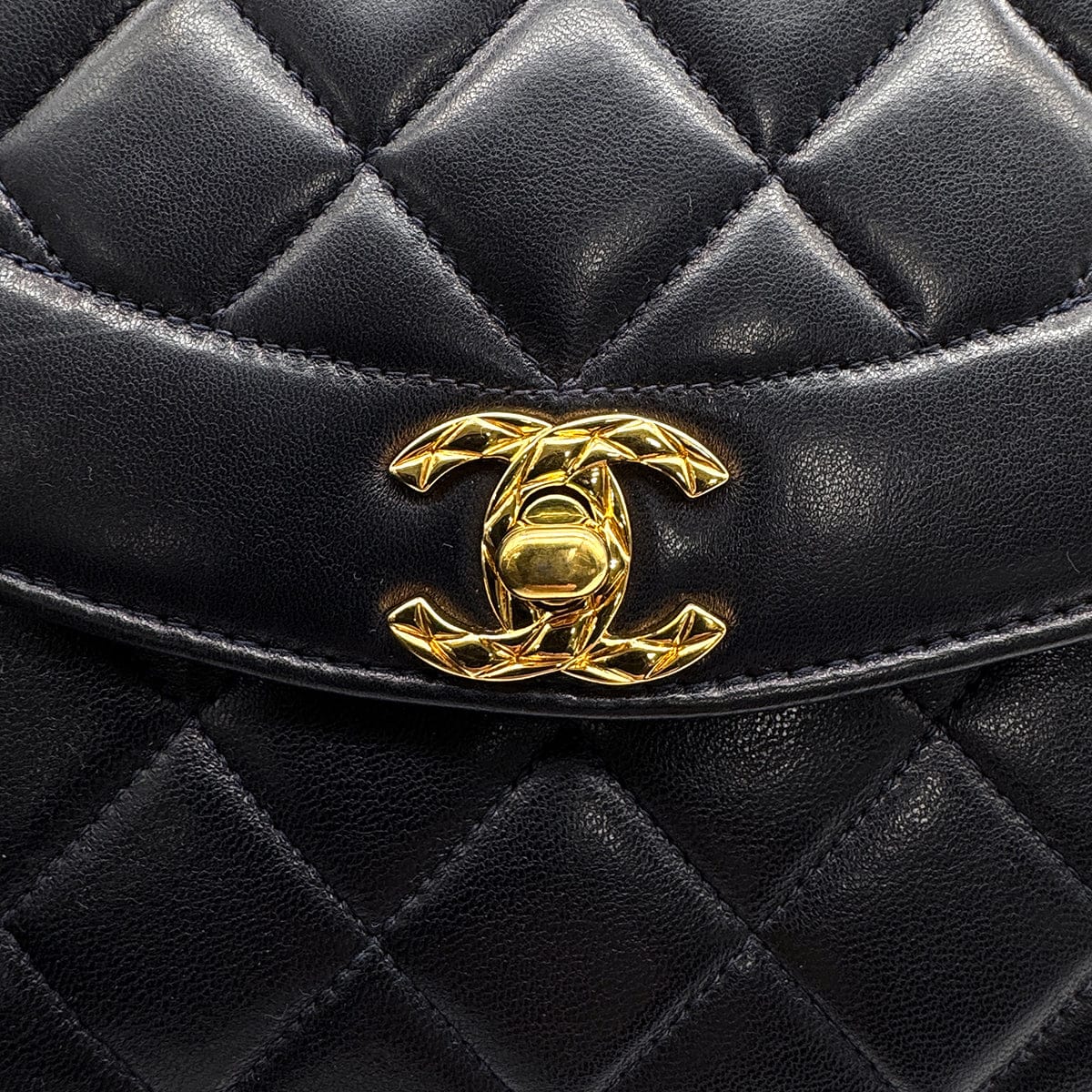 Luxury Promise Japan CHANEL VINTAGE COCO BALL MATELASSE BIJOU CHAIN SHOULDER BAG FRINGE NAVY LAMB SKIN 90309667