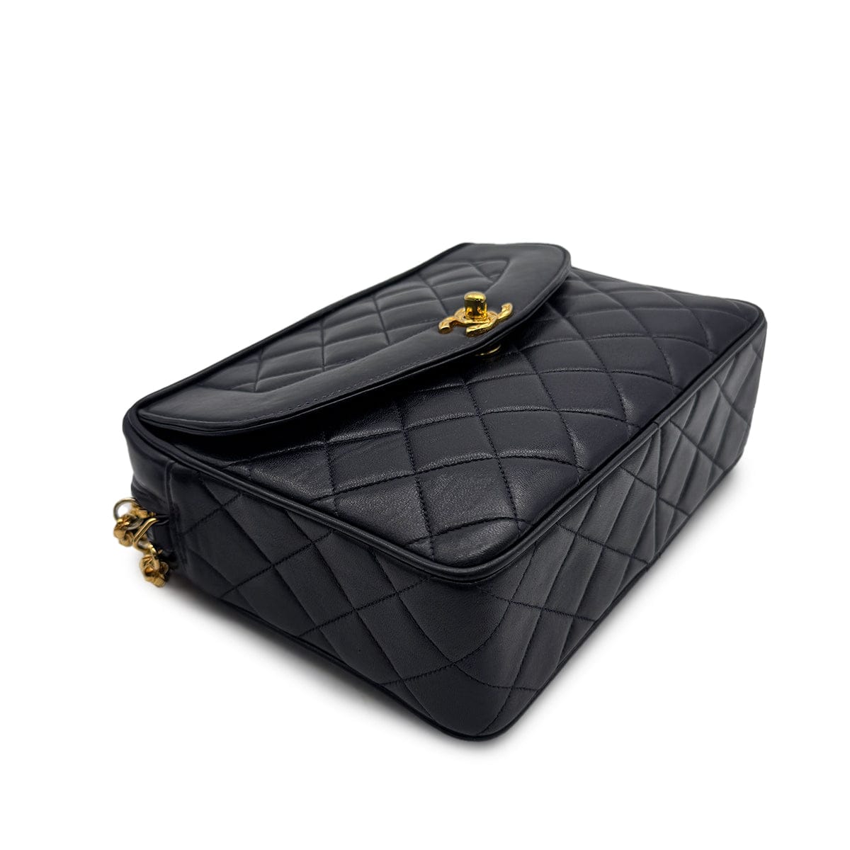 Luxury Promise Japan CHANEL VINTAGE COCO BALL MATELASSE BIJOU CHAIN SHOULDER BAG FRINGE NAVY LAMB SKIN 90309667