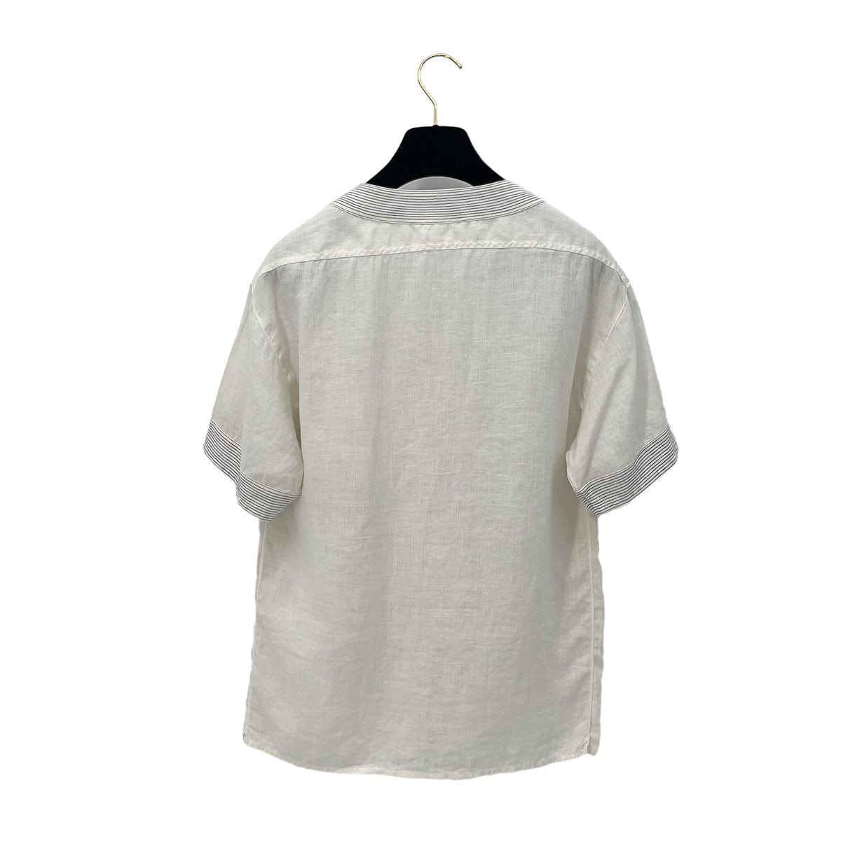 Luxury Promise Japan CHANEL VINTAGE COCO BUTTON SHORT SLEEVE SHIRT WHITE RTW 90288013