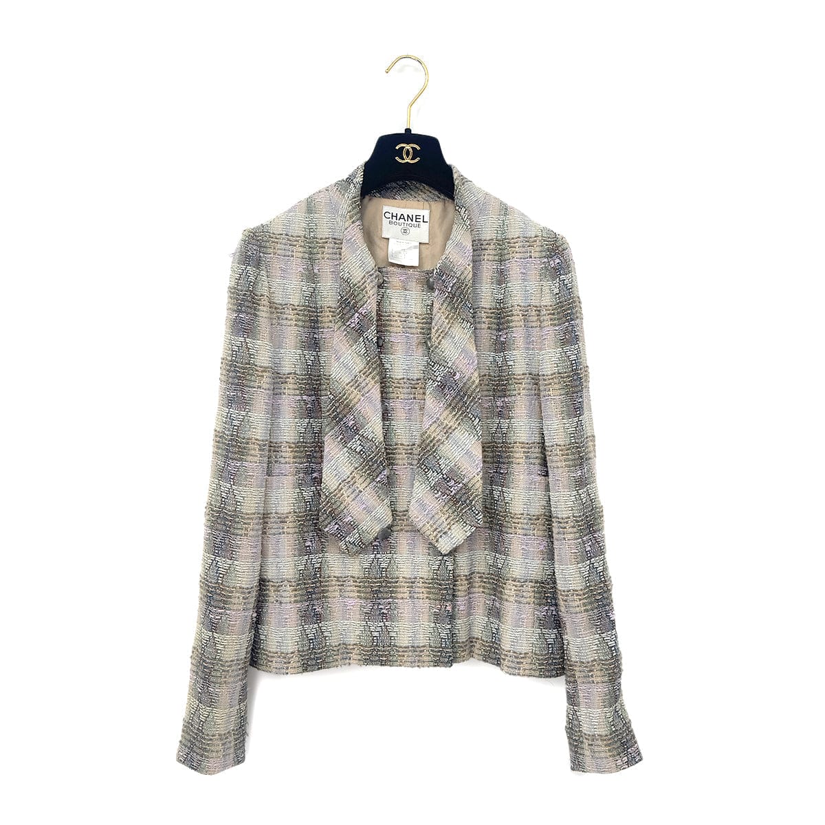 Luxury Promise Japan CHANEL VINTAGE COCO BUTTON TWEED JACKET MULTI COLOR WOOL 40 98P RTW 90291471