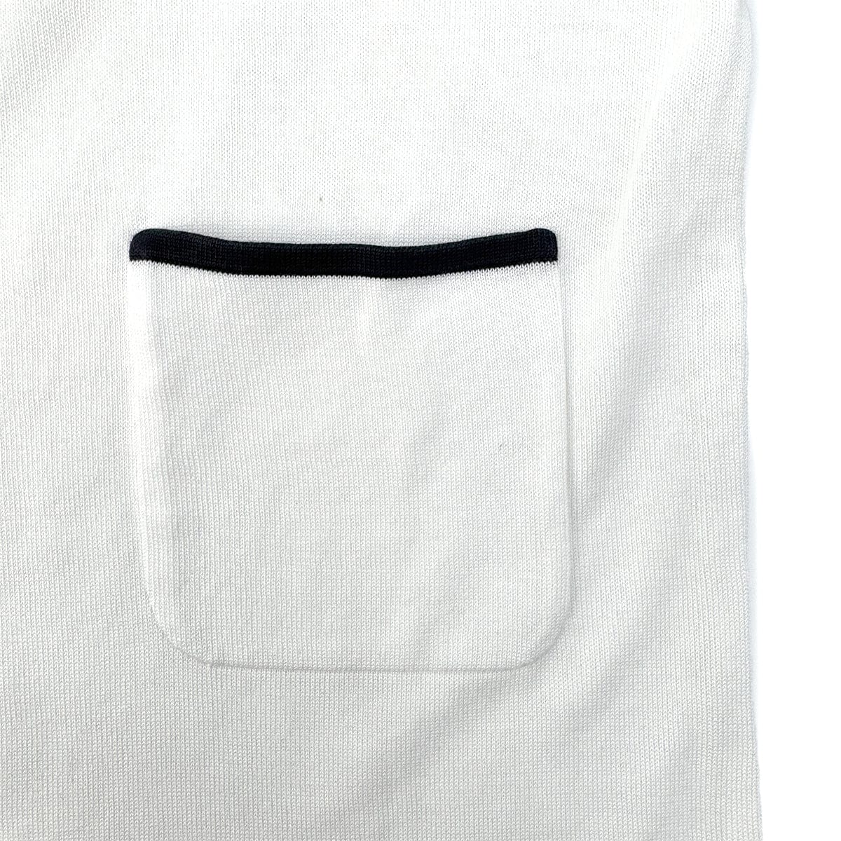 Luxury Promise Japan CHANEL VINTAGE COCOBUTTON BICOLOR POLO SHIRT WHITE BLACK COTTON 38 96C RTW 90290210