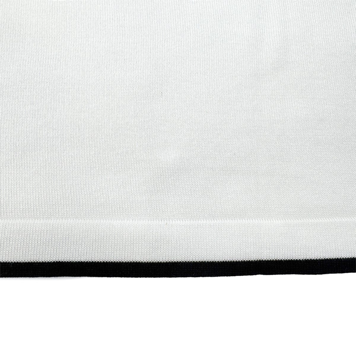 Luxury Promise Japan CHANEL VINTAGE COCOBUTTON BICOLOR POLO SHIRT WHITE BLACK COTTON 38 96C RTW 90290210