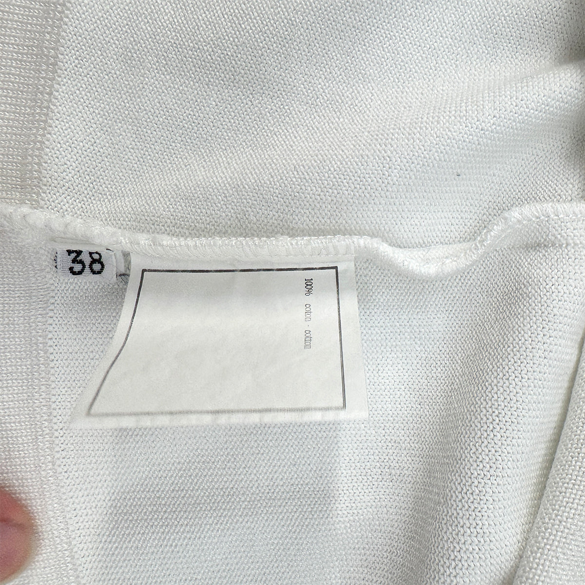 Luxury Promise Japan CHANEL VINTAGE COCOBUTTON BICOLOR POLO SHIRT WHITE BLACK COTTON 38 96C RTW 90290210
