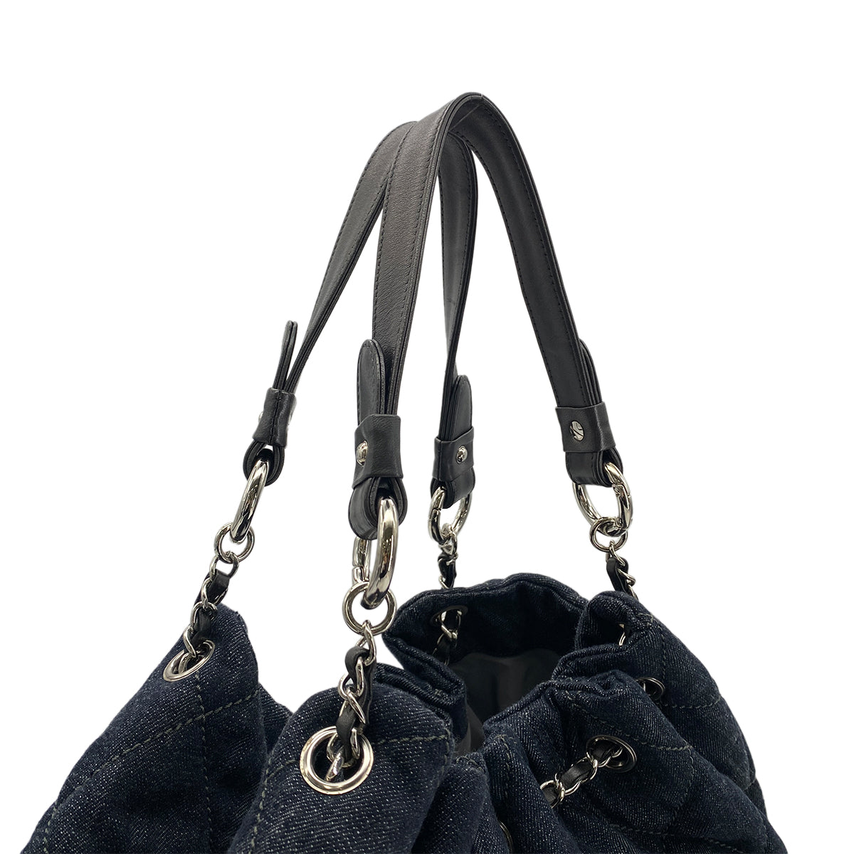 Luxury Promise Japan CHANEL VINTAGE COCOCABAS MATELASSE CHAIN TOTE SHOULDER BAG BLUE DENIM 90282758