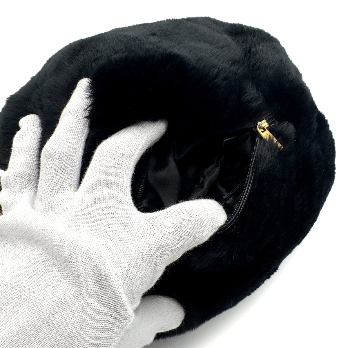 Luxury Promise Japan CHANEL VINTAGE COCOMARK ARM WARMER CHAIN SHOULDER BAG BLACK FUR 90273898