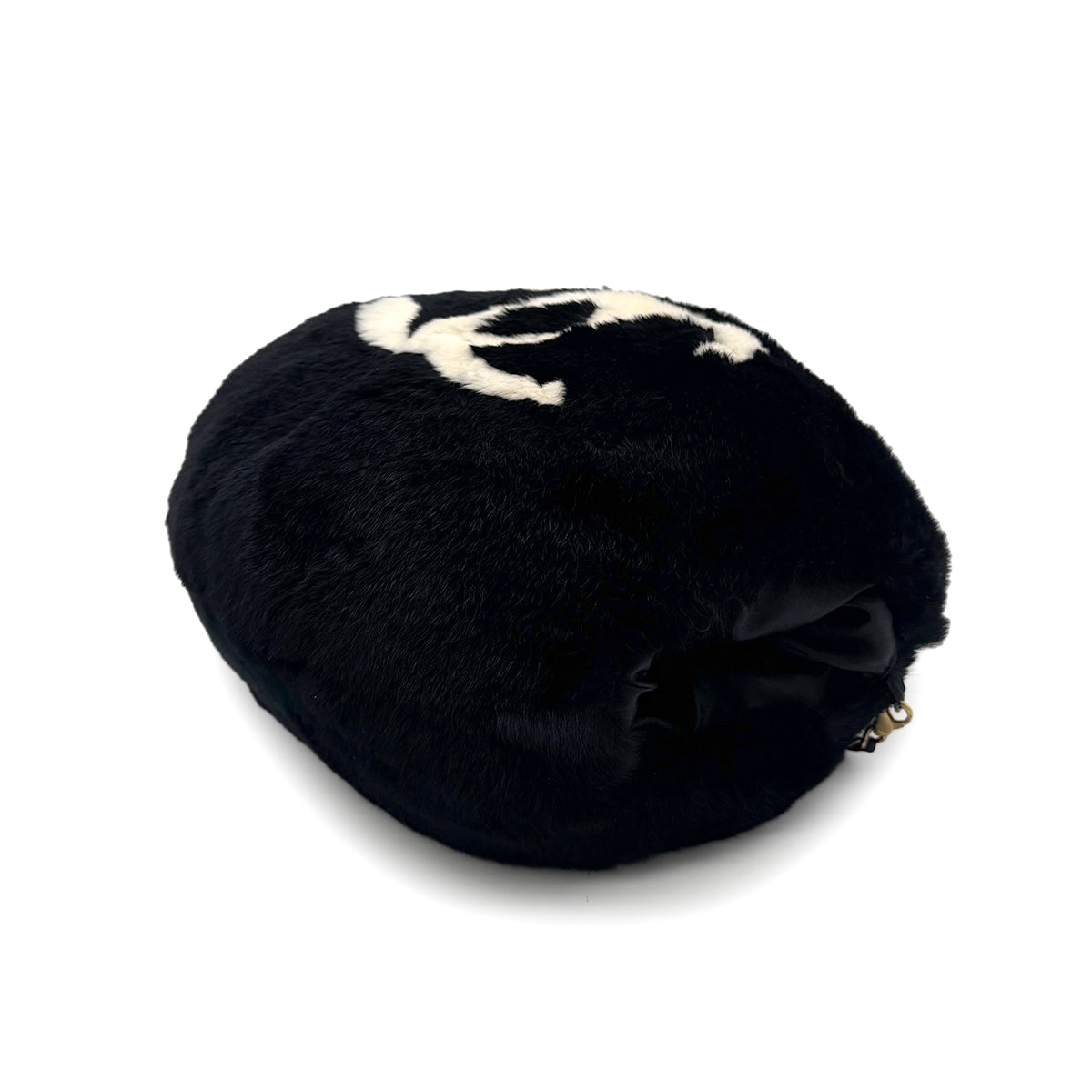 Luxury Promise Japan CHANEL VINTAGE COCOMARK ARM WARMER CHAIN SHOULDER BAG BLACK FUR 90273898