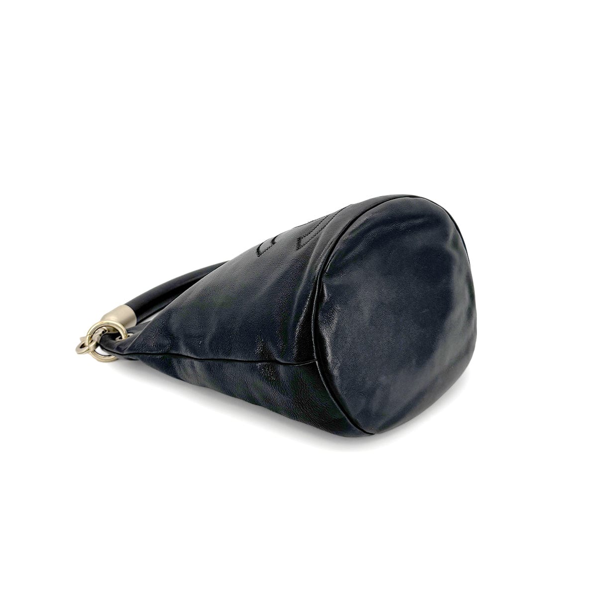 Luxury Promise Japan CHANEL VINTAGE COCOMARK BUKET ONE HAND BAG BLACK CALF LEATHER 90274478