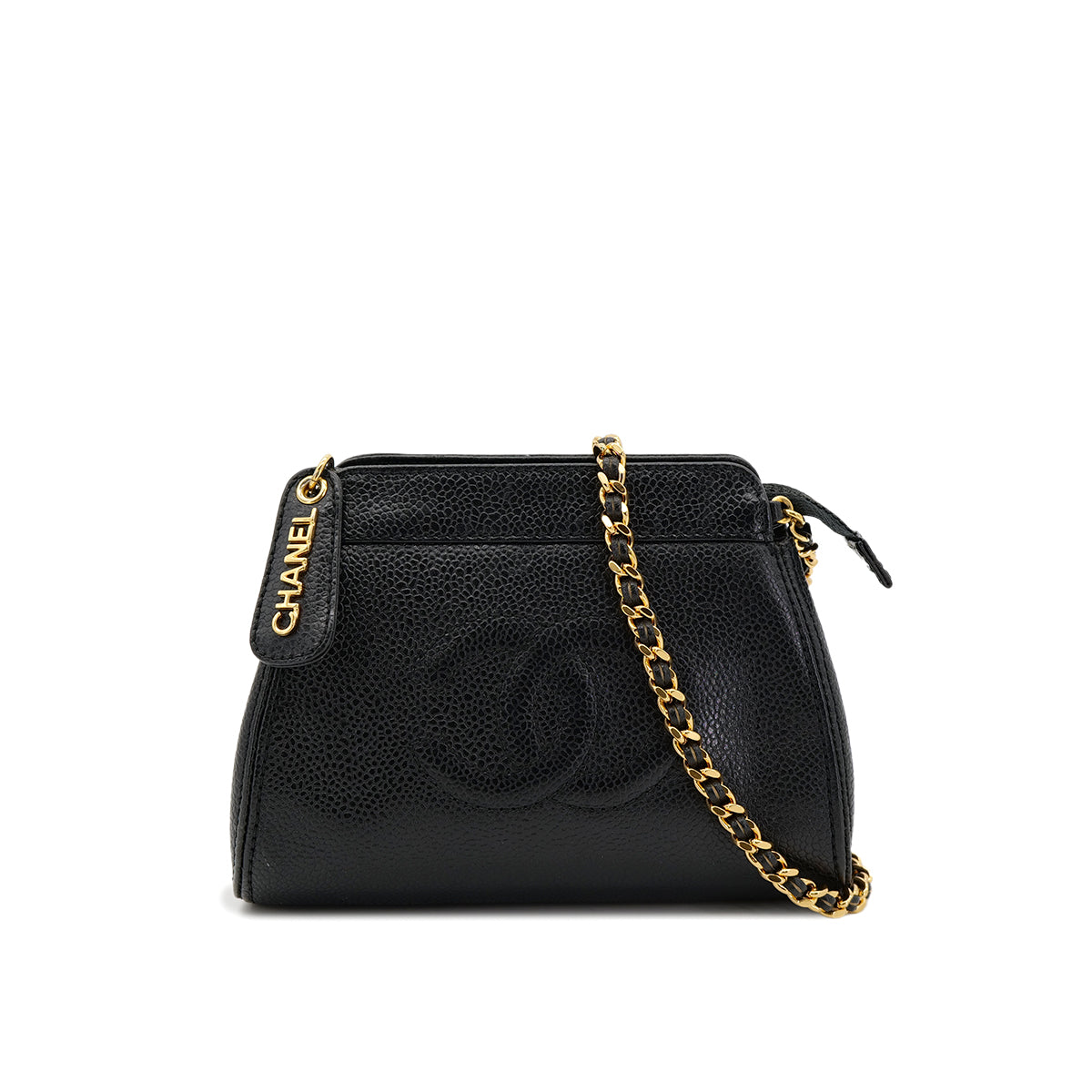 Luxury Promise Japan CHANEL VINTAGE COCOMARK CHAIN SHOULDER BAG BLACK CAVIAR SKIN 90302181