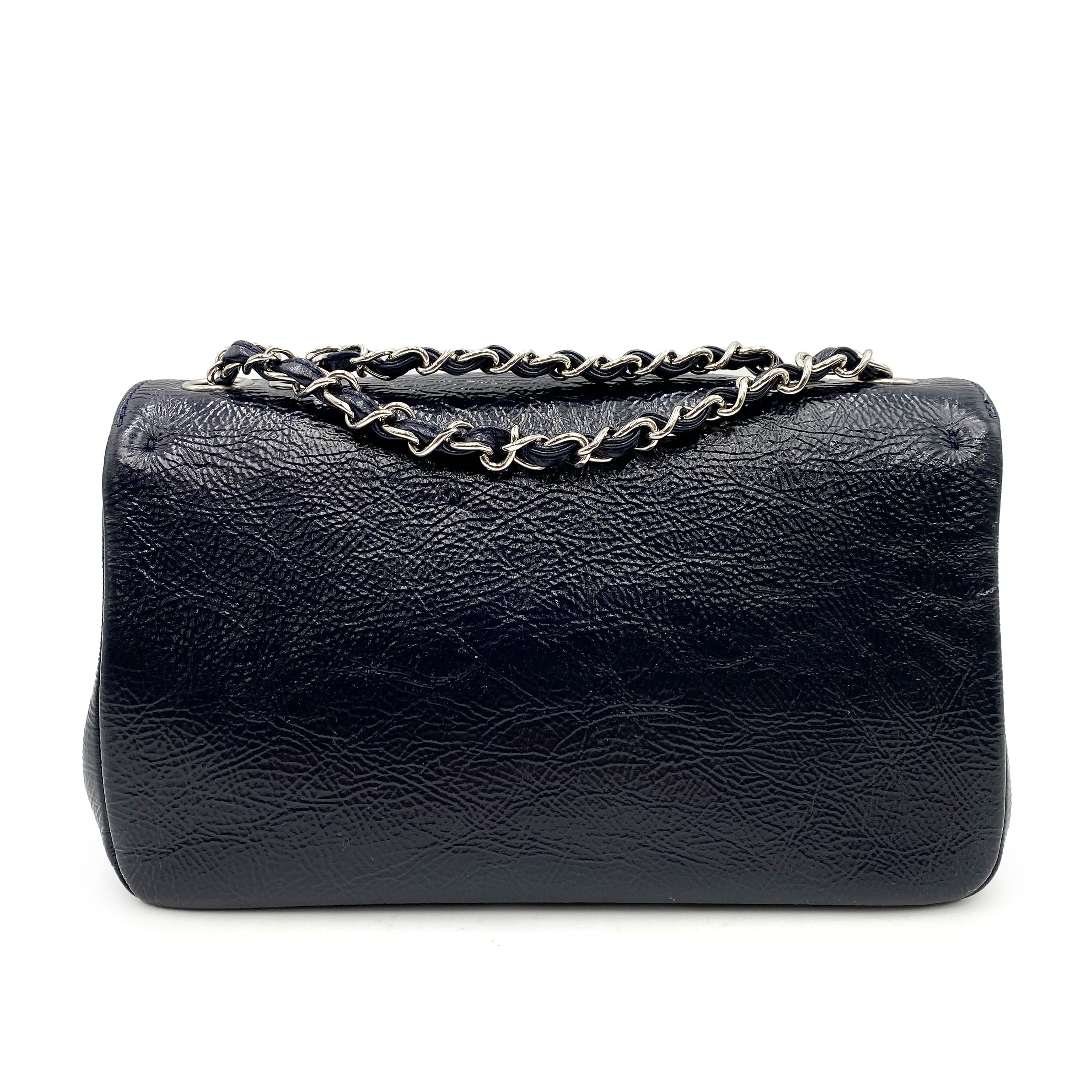 Luxury Promise Japan CHANEL VINTAGE COCOMARK CHAIN SHOULDER BAG NAVY CALF SKIN SHW 90238794