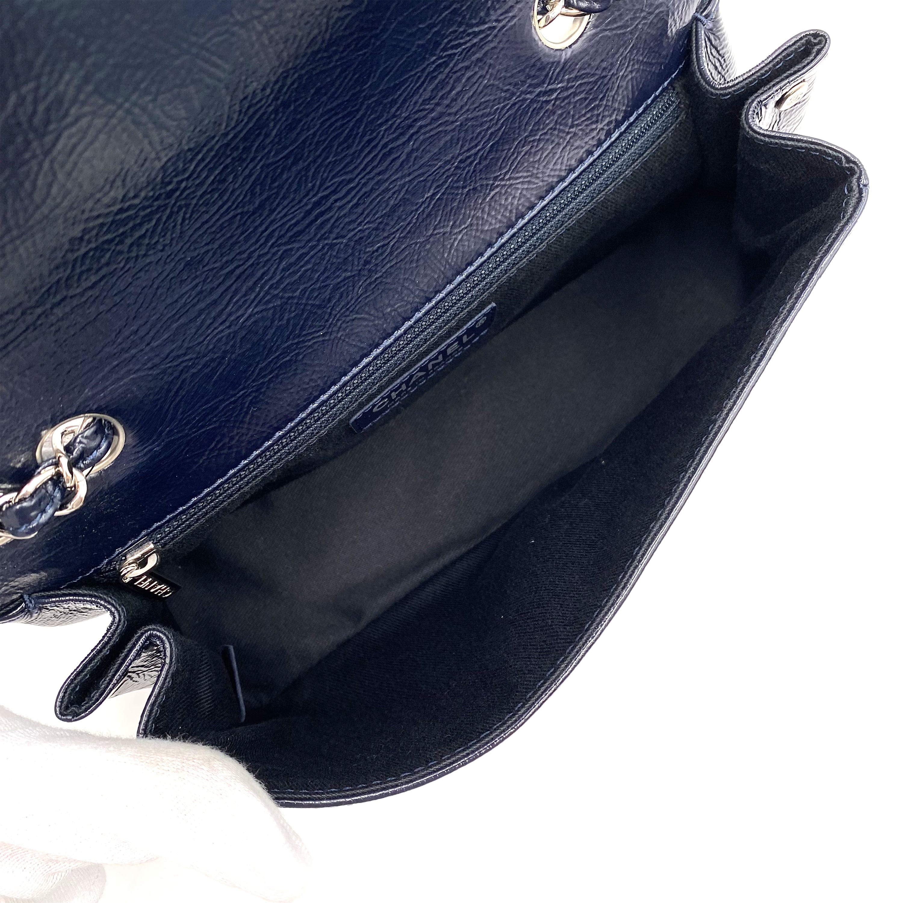 Luxury Promise Japan CHANEL VINTAGE COCOMARK CHAIN SHOULDER BAG NAVY CALF SKIN SHW 90238794