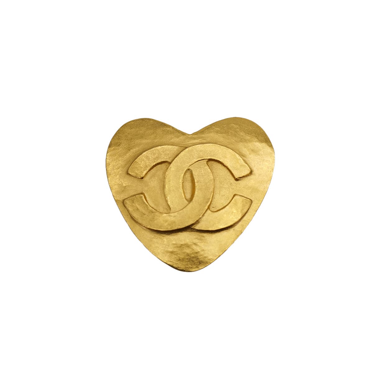 Luxury Promise Japan CHANEL VINTAGE COCOMARK HEART BROOCH GOLD ACCESSORY 95P 90310140