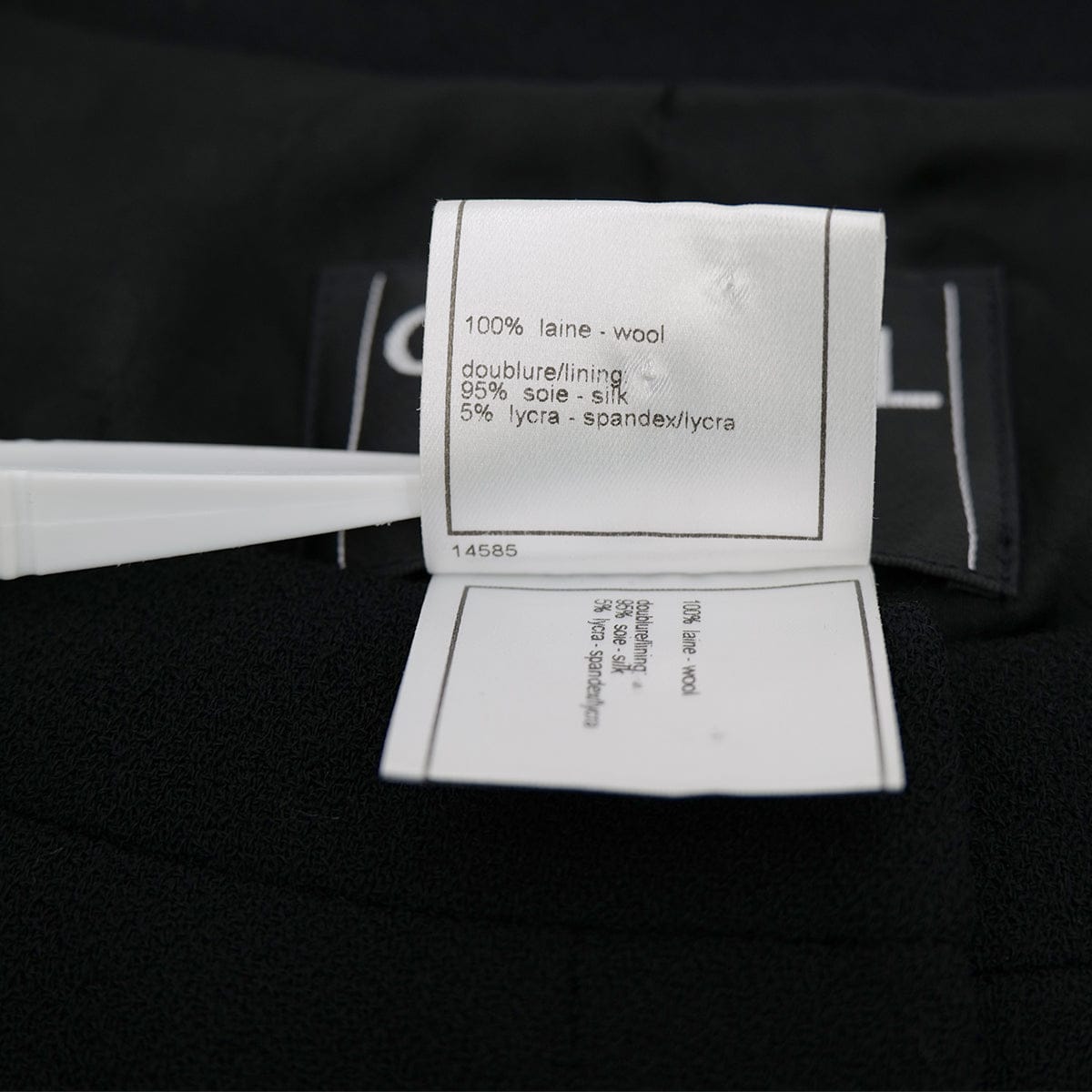 Luxury Promise Japan CHANEL VINTAGE COCOMARK JACKET BLACK WOOL 44 02A RTW 90308381