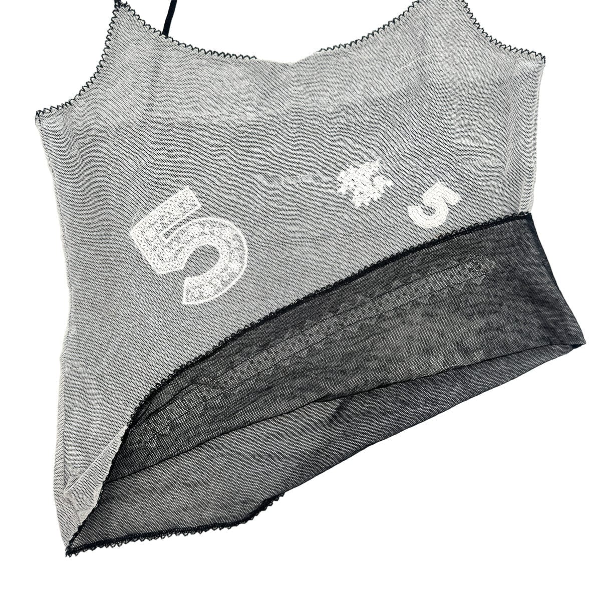 Luxury Promise Japan CHANEL VINTAGE COCOMARK RACE CAMISOLE TOP WHITE COTTON 40 P23 RTW 90284792