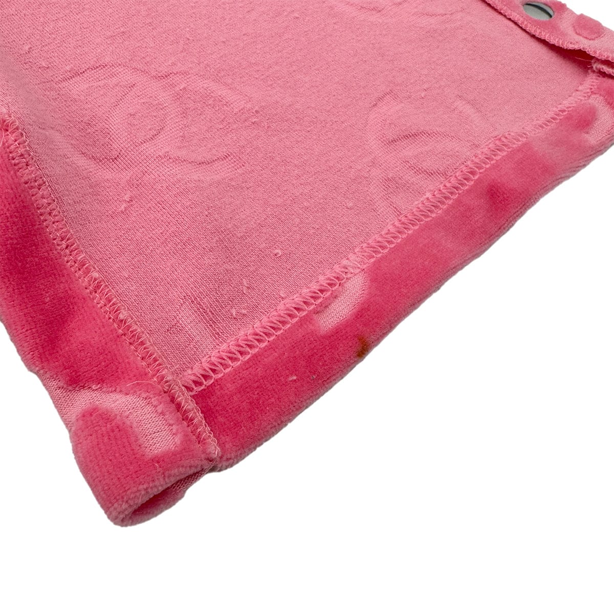 Luxury Promise Japan CHANEL VINTAGE COCOMARK VELOR SHORT SLEEVE TOPS COCO BUTTON PINK COTTON RTW 90295133