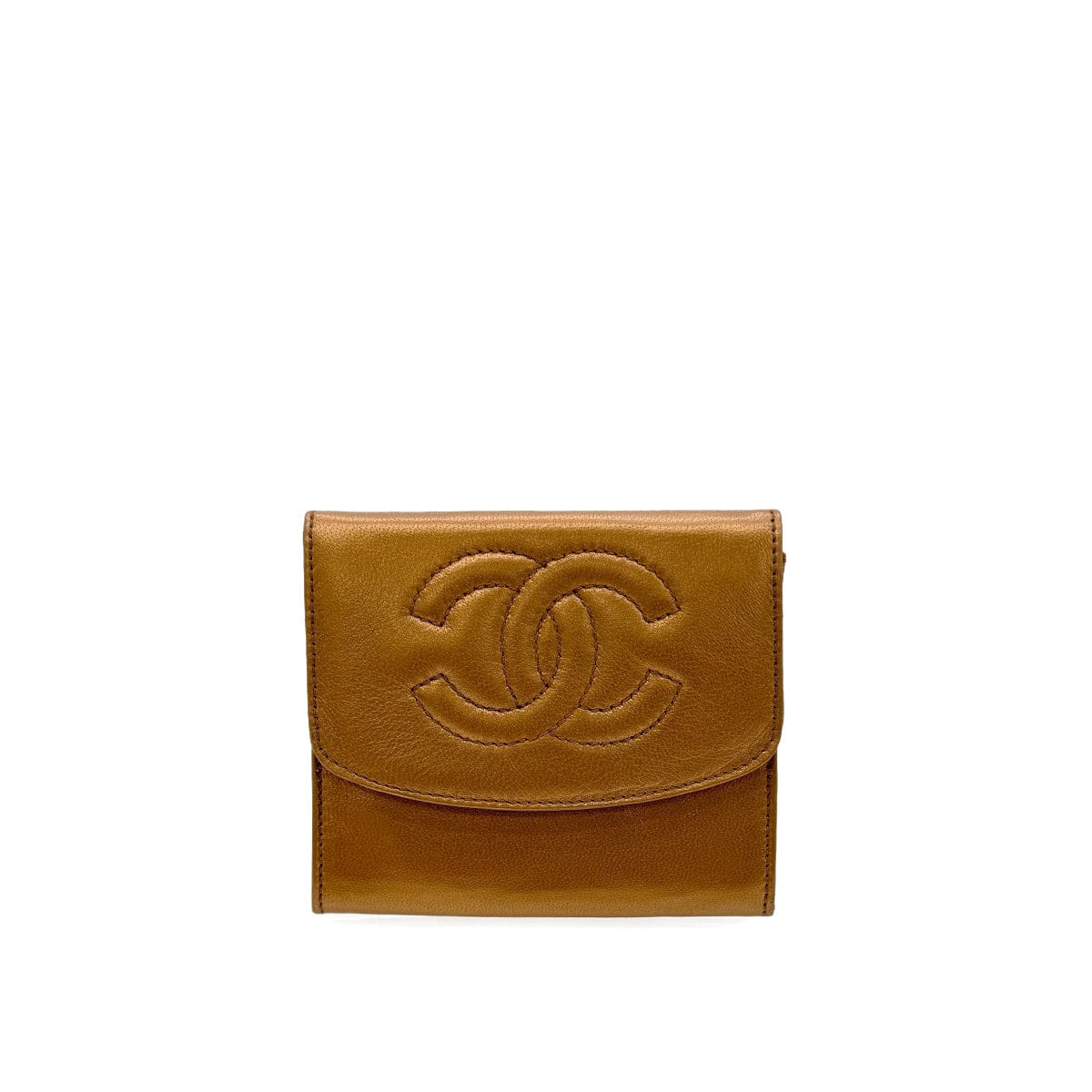 Luxury Promise Japan CHANEL VINTAGE COIN PURSE BRONZE LAMB SKIN 90300865