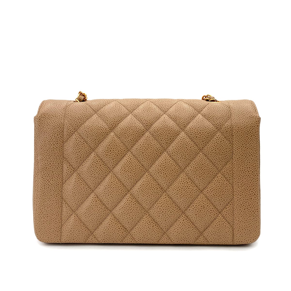 Luxury Promise Japan CHANEL VINTAGE DIANA MEDIUM CHAIN SHOULDER BAG BEIGE CAVIAR SKIN 90245035