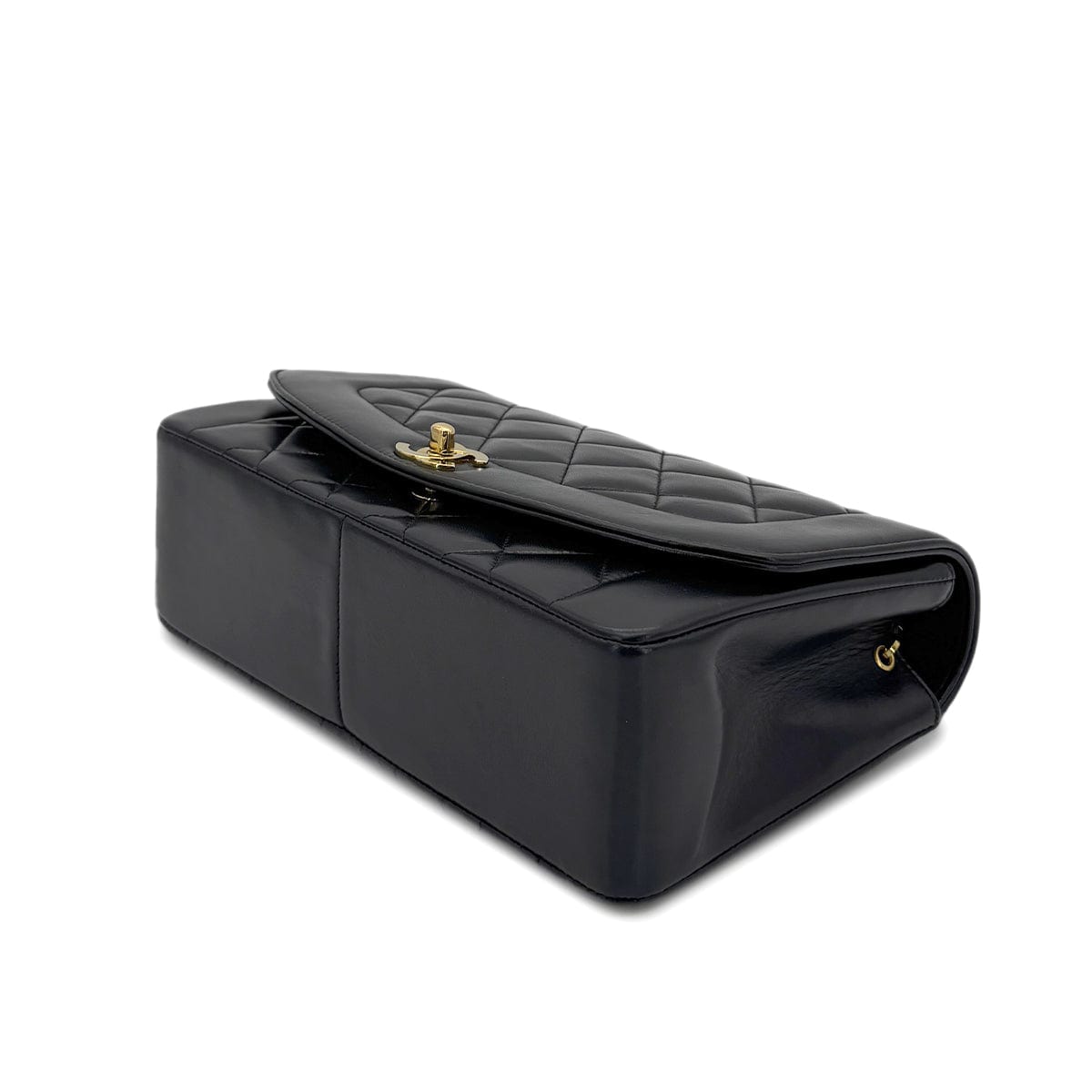 Luxury Promise Japan CHANEL VINTAGE DIANA MEDIUM CHAIN SHOULDER BAG BLACK LAMB SKIN 90279812