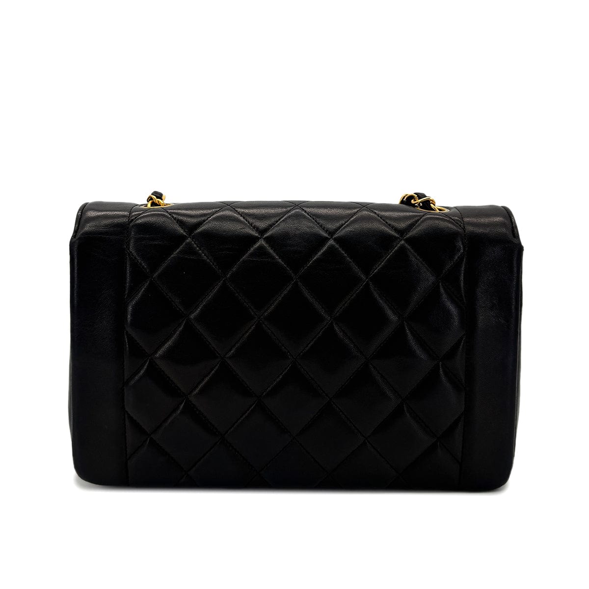 Luxury Promise Japan CHANEL VINTAGE DIANA MEDIUM CHAIN SHOULDER BAG BLACK LAMB SKIN 90292819