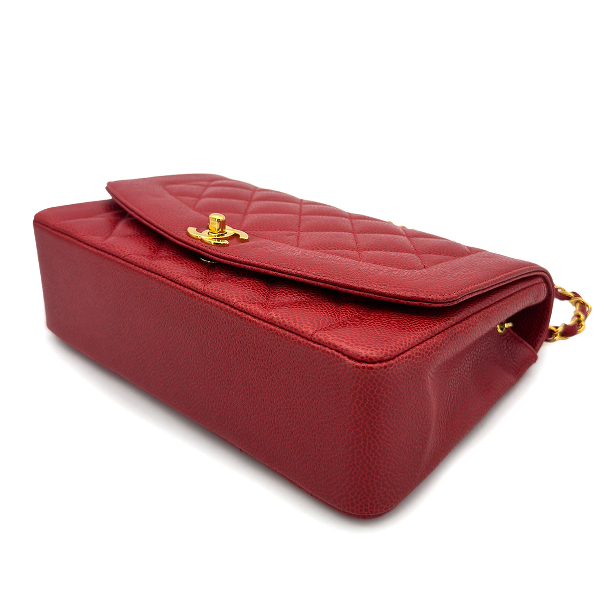 Luxury Promise Japan CHANEL VINTAGE DIANA MEDIUM CHAIN SHOULDER BAG RED CAVIAR SKIN 90298170