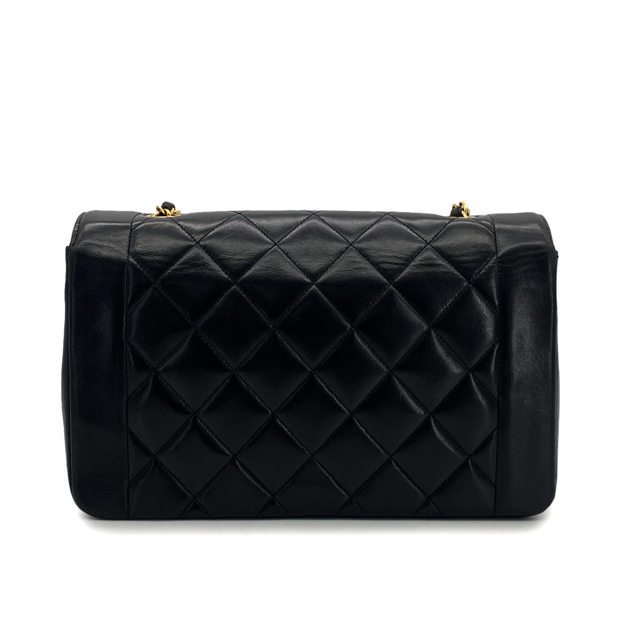 Luxury Promise Japan CHANEL VINTAGE DIANA MIDIUM CHAIN SHOULDER BAG BLACK LAMB SKIN 90301109