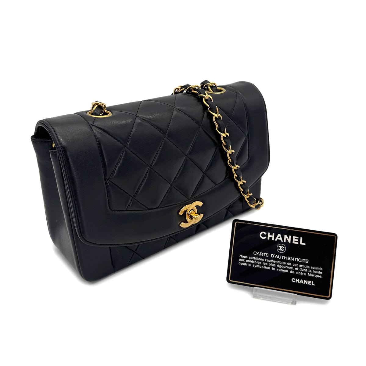 Luxury Promise Japan Chanel Vintage Diana Small Black Lambskin GHW #4 90270854