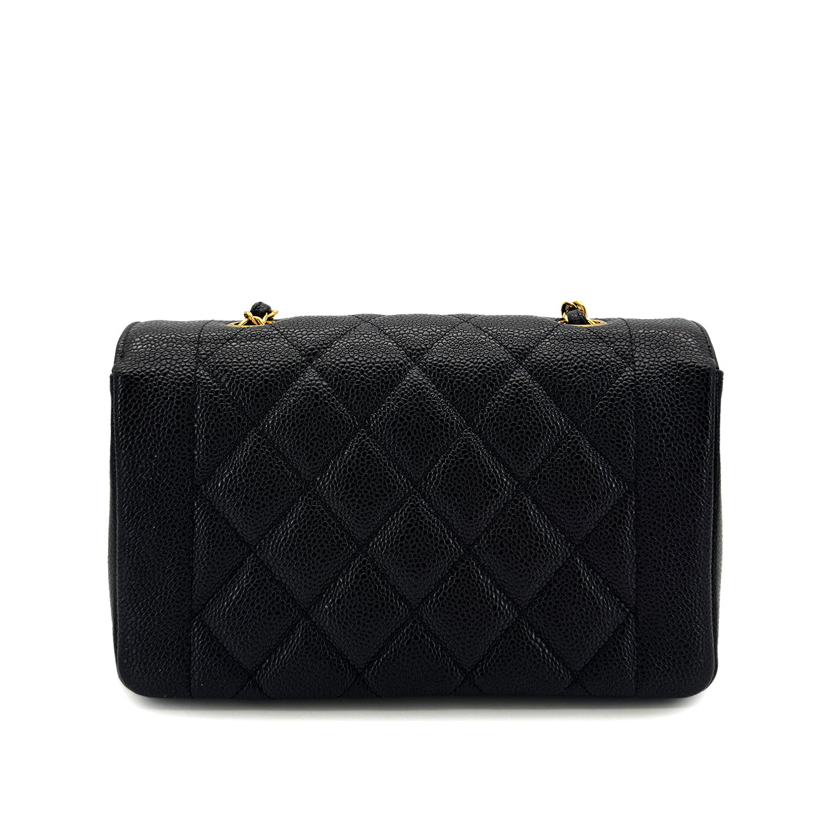 Luxury Promise Japan CHANEL VINTAGE DIANA SMALL CHAIN SHOULDER BAG BLACK CAVIAR SKIN 90292737