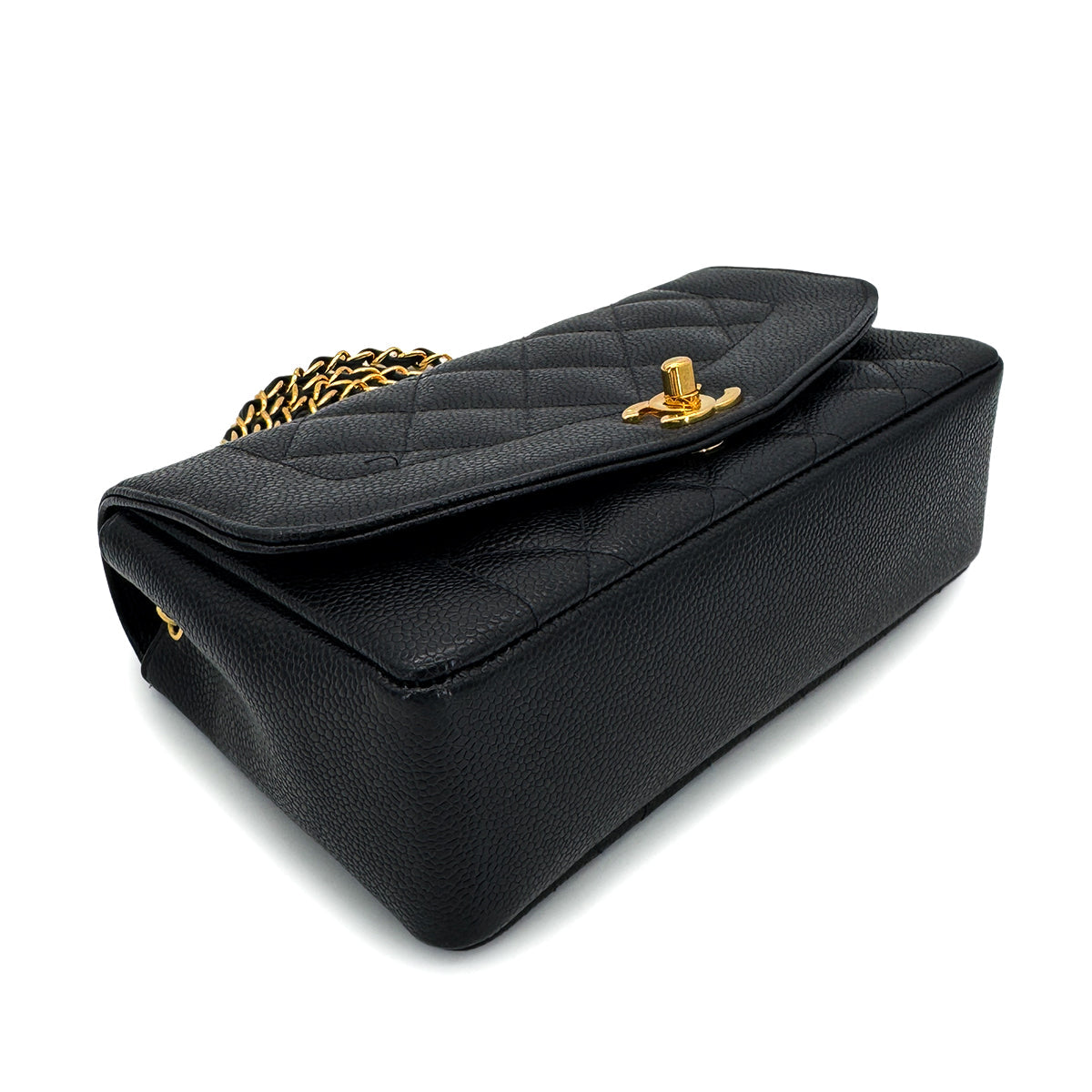 Luxury Promise Japan CHANEL VINTAGE DIANA SMALL CHAIN SHOULDER BAG BLACK CAVIAR SKIN 90292737