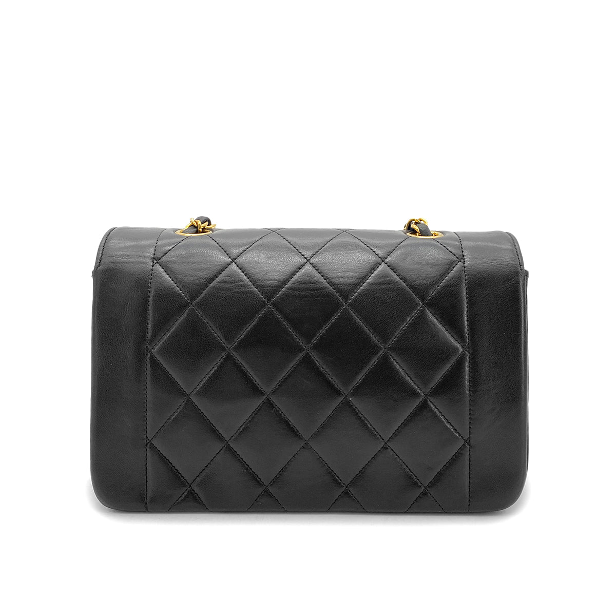 Luxury Promise Japan CHANEL VINTAGE DIANA SMALL CHAIN SHOULDER BAG BLACK LAMB SKIN 90263297