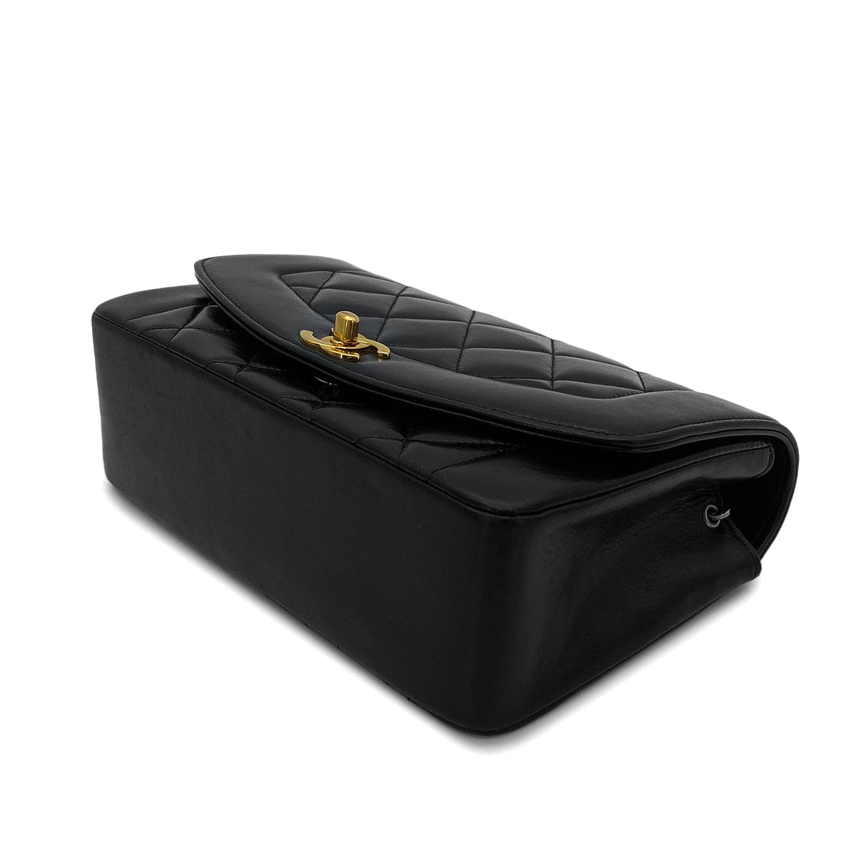 Luxury Promise Japan CHANEL VINTAGE DIANA SMALL CHAIN SHOULDER BAG BLACK LAMB SKIN 90264760