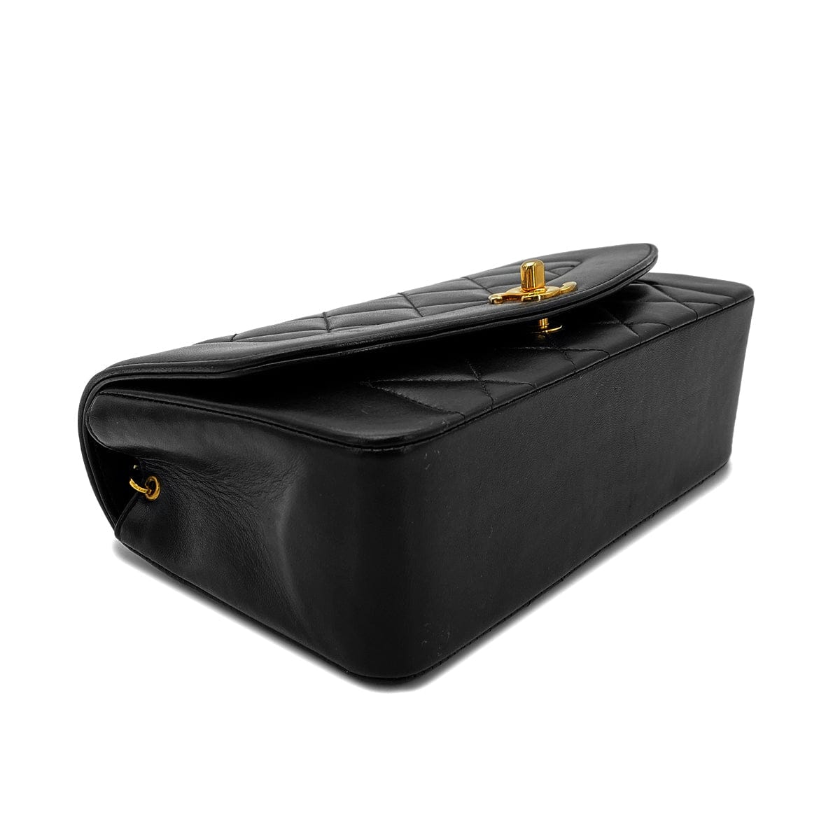 Luxury Promise Japan CHANEL VINTAGE DIANA SMALL CHAIN SHOULDER BAG BLACK LAMB SKIN 90268884