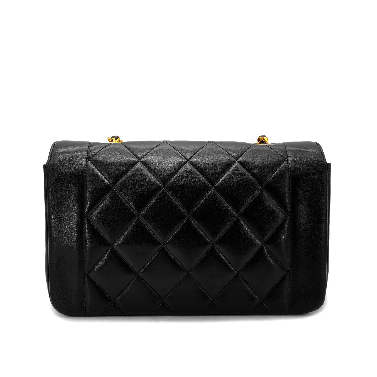 Luxury Promise Japan CHANEL VINTAGE DIANA SMALL CHAIN SHOULDER BAG BLACK LAMB SKIN 90269610