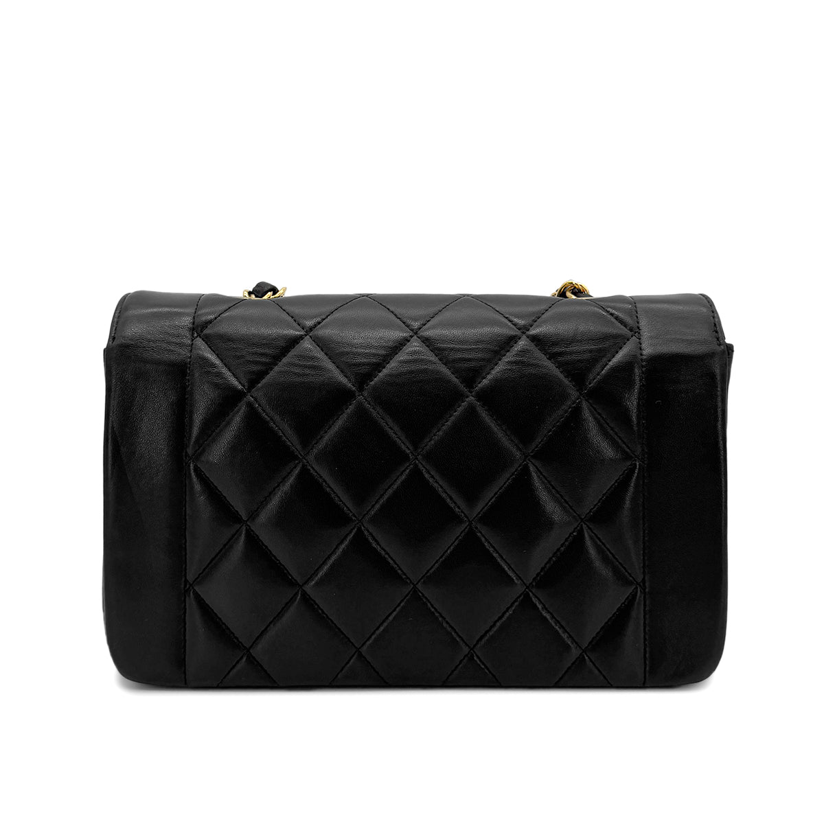 Luxury Promise Japan CHANEL VINTAGE DIANA SMALL CHAIN SHOULDER BAG BLACK LAMB SKIN 90270854