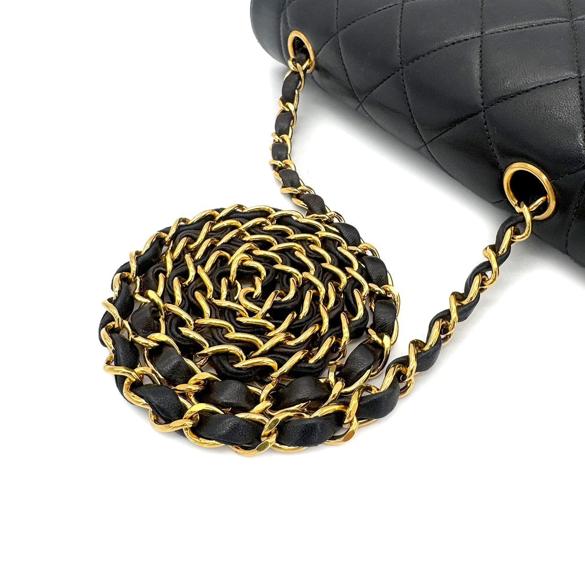 Luxury Promise Japan CHANEL VINTAGE DIANA SMALL CHAIN SHOULDER BAG BLACK LAMB SKIN 90270872