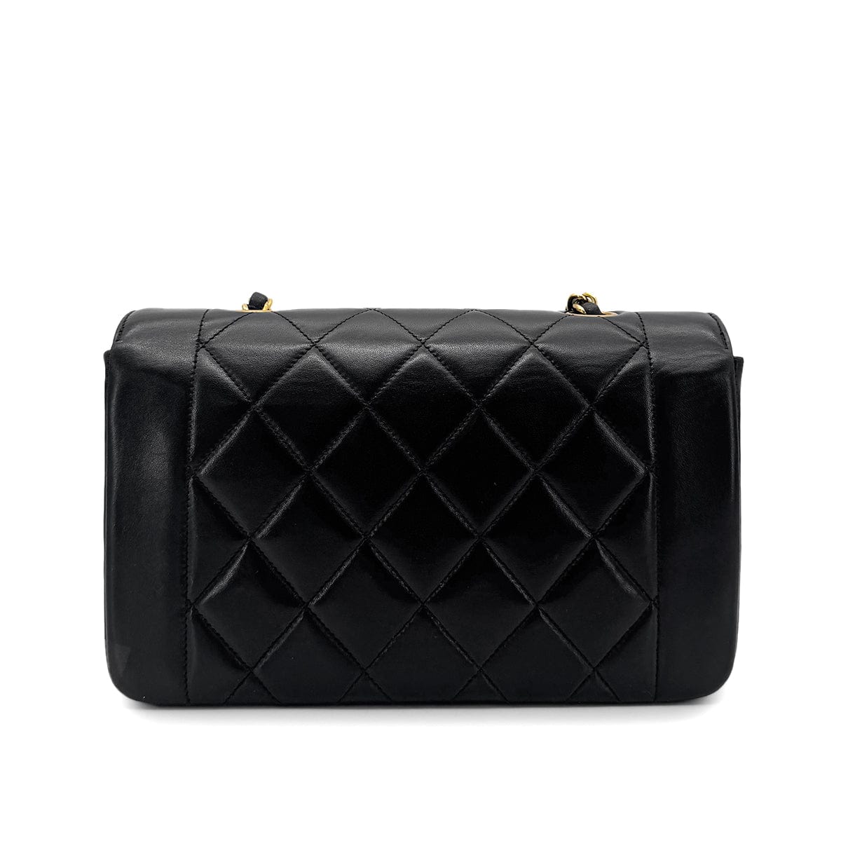 Luxury Promise Japan CHANEL VINTAGE DIANA SMALL CHAIN SHOULDER BAG BLACK LAMB SKIN 90276363