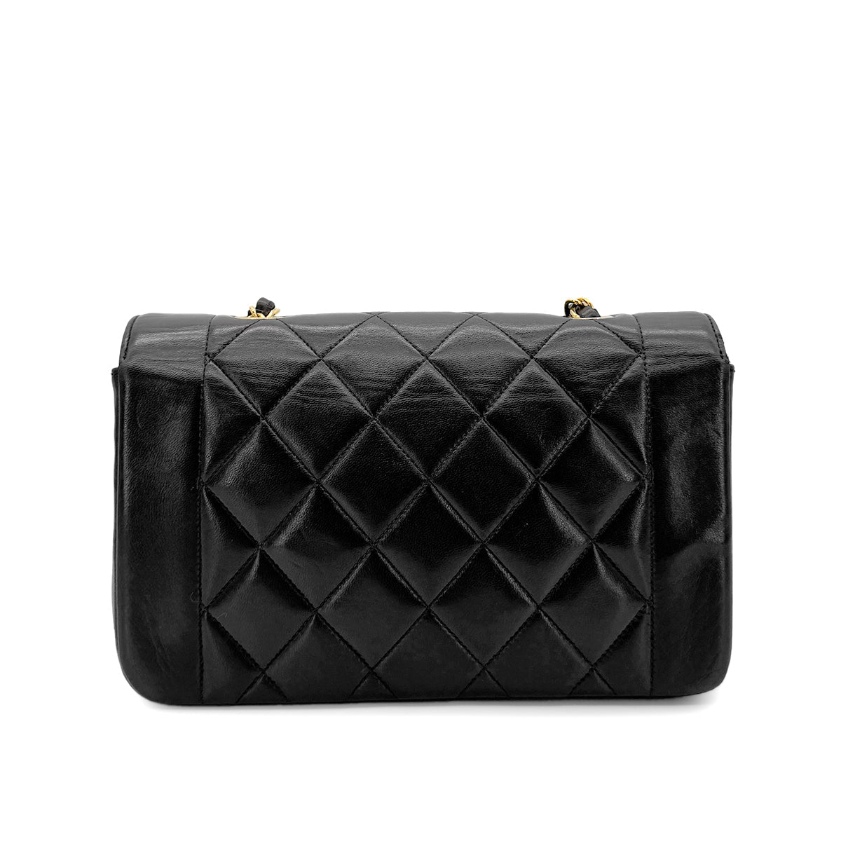 Luxury Promise Japan CHANEL VINTAGE DIANA SMALL CHAIN SHOULDER BAG BLACK LAMB SKIN 90279735