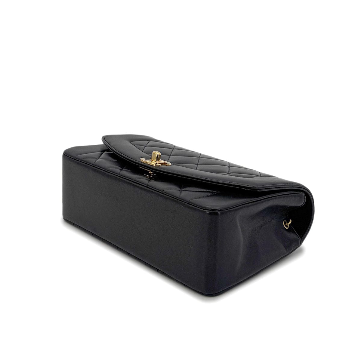 Luxury Promise Japan CHANEL VINTAGE DIANA SMALL CHAIN SHOULDER BAG BLACK LAMB SKIN 90280288