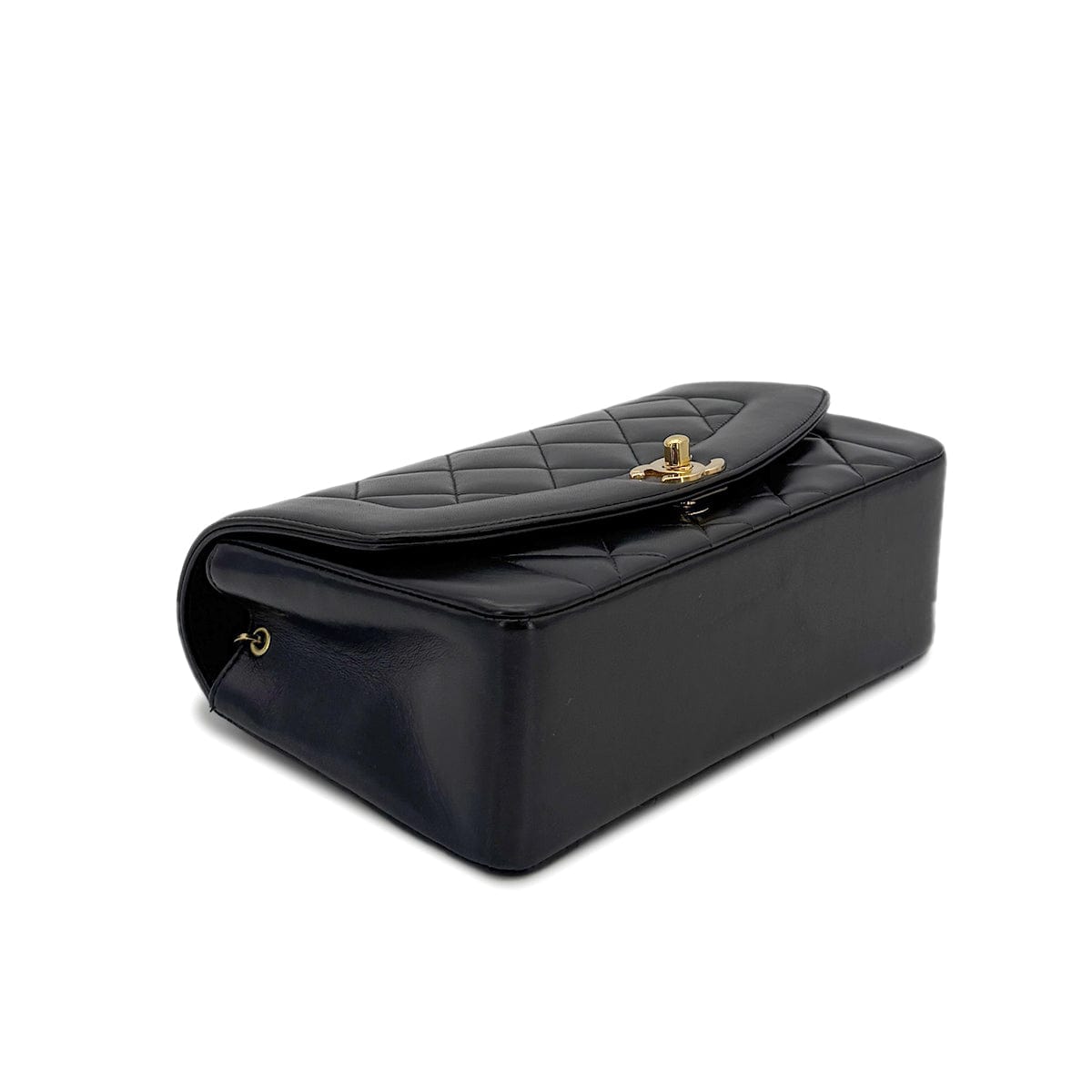 Luxury Promise Japan CHANEL VINTAGE DIANA SMALL CHAIN SHOULDER BAG BLACK LAMB SKIN 90280288