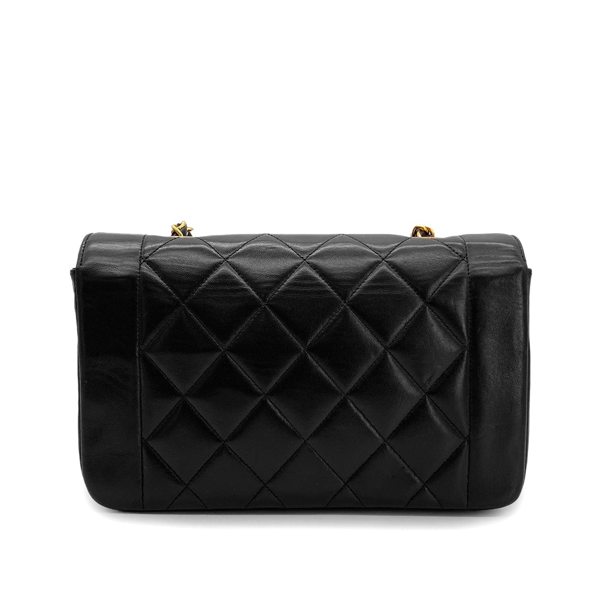 Luxury Promise Japan CHANEL VINTAGE DIANA SMALL CHAIN SHOULDER BAG BLACK LAMB SKIN 90283123