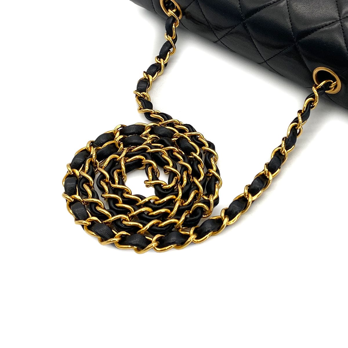 Luxury Promise Japan CHANEL VINTAGE DIANA SMALL CHAIN SHOULDER BAG BLACK LAMB SKIN 90283123