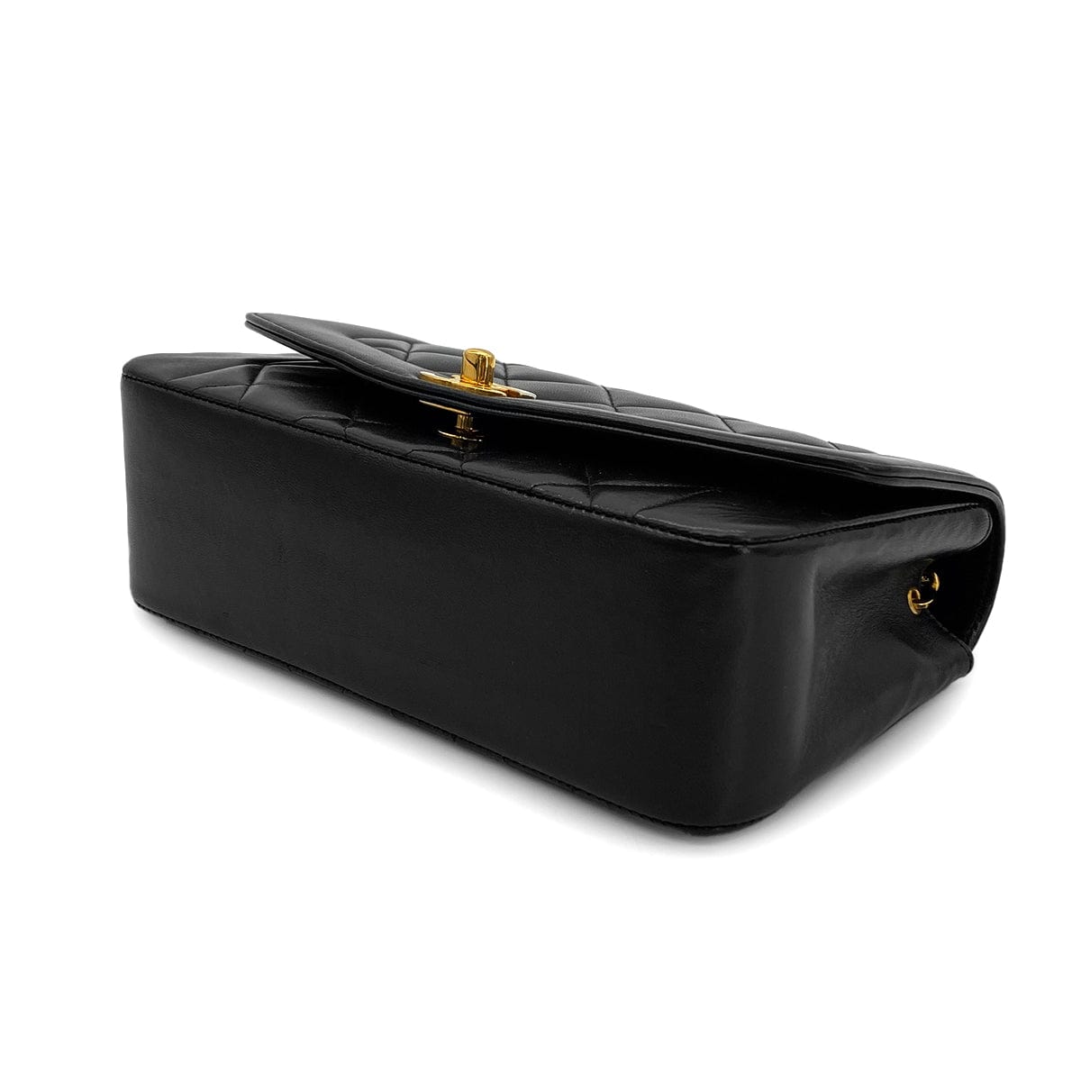 Luxury Promise Japan CHANEL VINTAGE DIANA SMALL CHAIN SHOULDER BAG BLACK LAMB SKIN 90283123